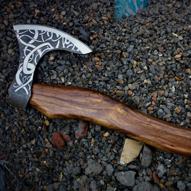 
Hand Forged Viking Axe Handmade Engraved On Carbon Steel Head Fire Forged Axe Beautiful Viking STYLE Etched axe 786-232 