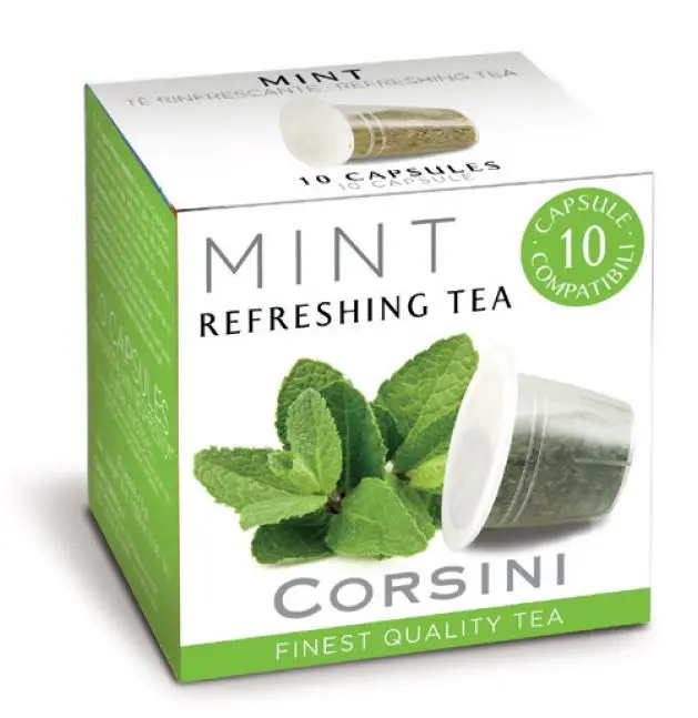 Caffe Corsini Mint Refreshing tea capsule compostable Nespresso 10 pcs organic capsule
