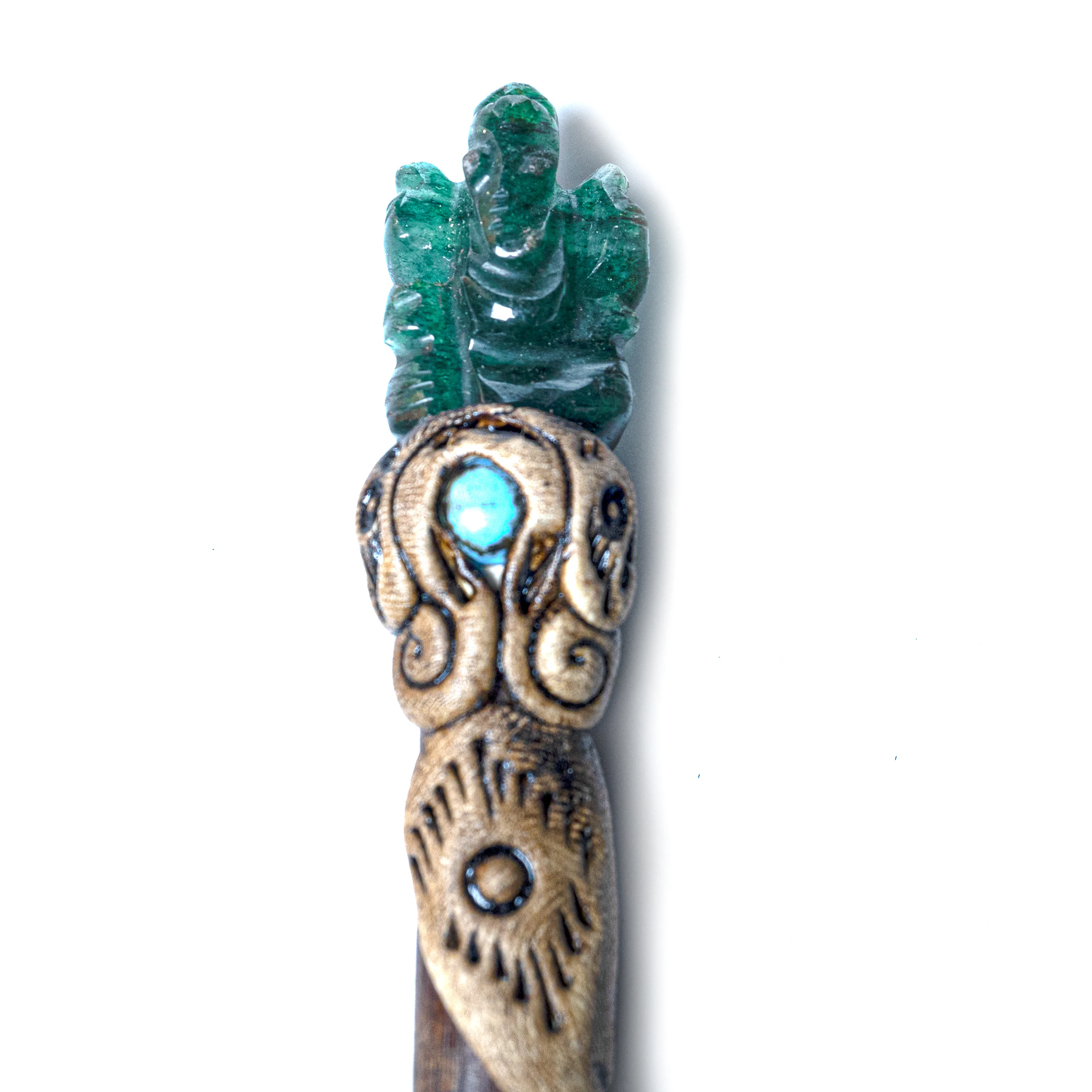 Aventurine India Z Ganesh  Hair Bun Cover With Acetate Sticks For Women Hair Accessories Hair stick