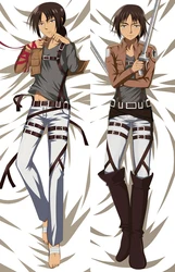 ADP Anime Dakimakura Japanese Otaku Waifu Hugging Body Pillow Cover Case Double-sided Attack on Titan Levi Ackerman Erwin Smith