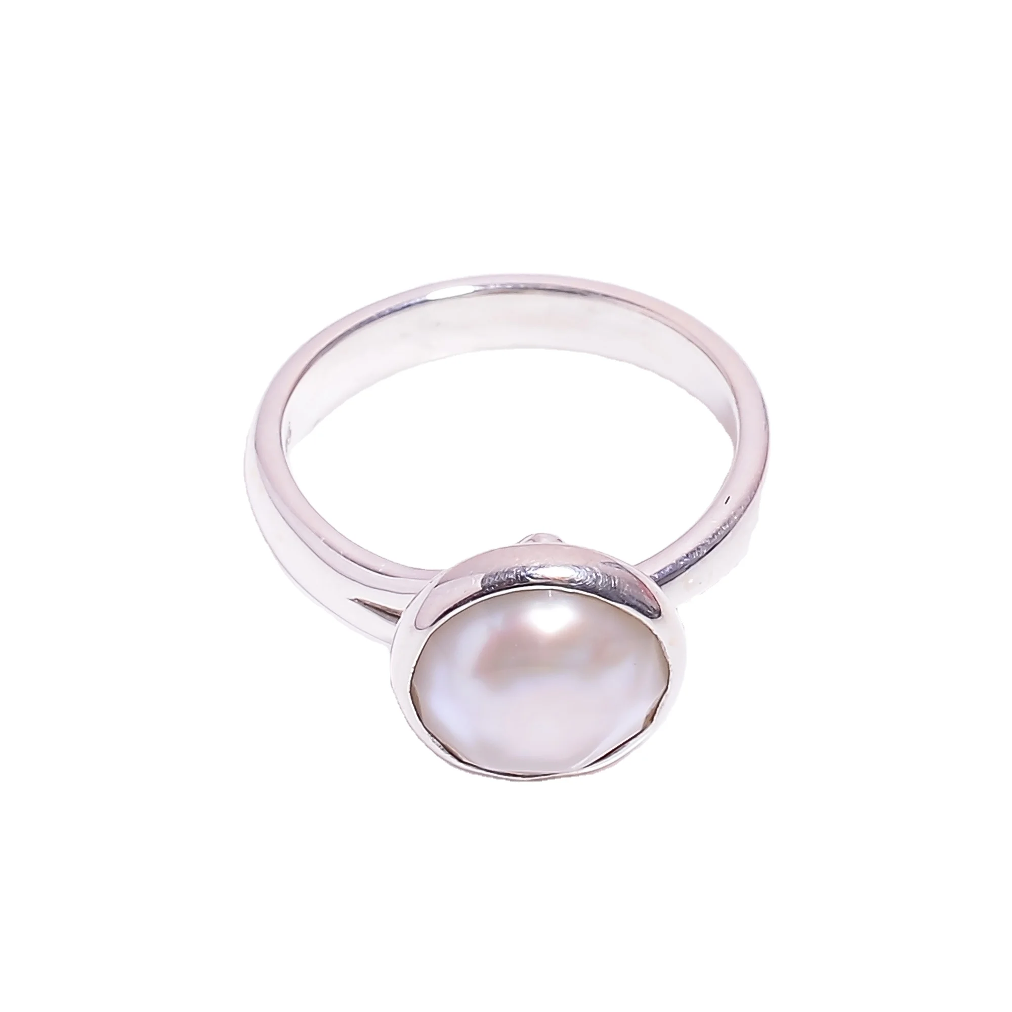 Lovely Biwa Pearl Gemstone 925 Sterling Silver Handmade Ethnic Style Ring for Anniversary