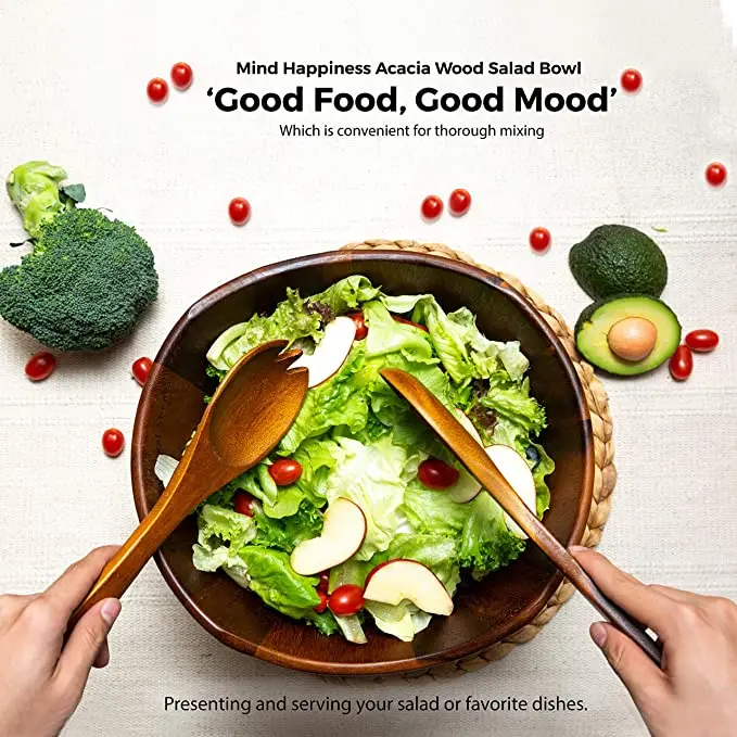 Набор деревянных сервировочных чаш для фруктов и салата идеально подходит посуды столовой свадеб столовых принадлежностей