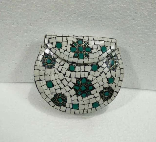 New design Ladies Evening Clutch Bags metal clutch mosaic bag evening purse metal brass and mosaic clutch bag by lametierartz