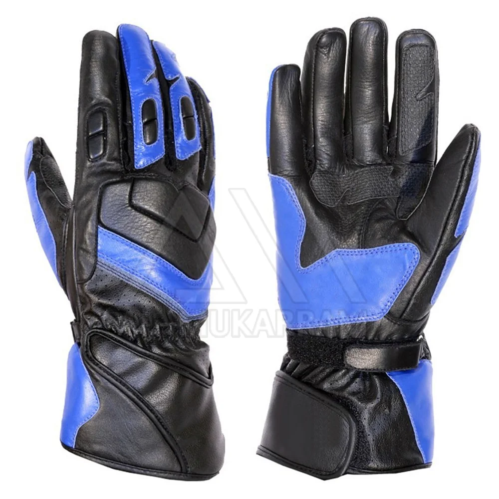 
Customized Logo Design Black Leather Motorbike Racing Safety Gloves For Men 