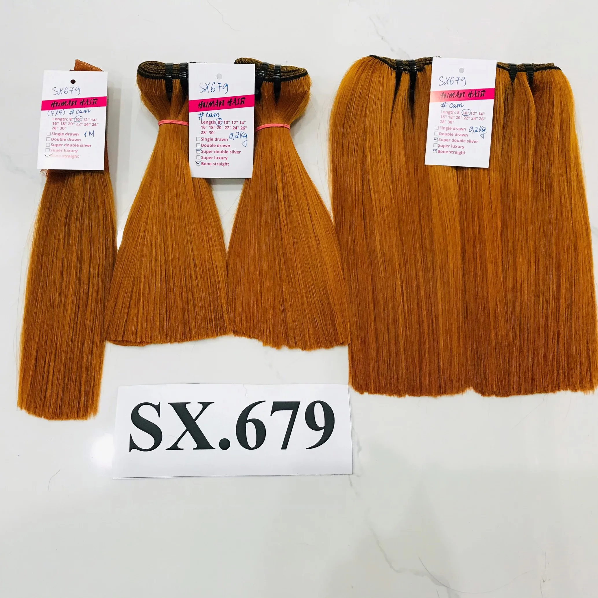 Подарки Unihair! Волосы оранжевого цвета с прямой текстурой 100% натуральные человеческие волосы вьетнамский поставщик лучшее качество