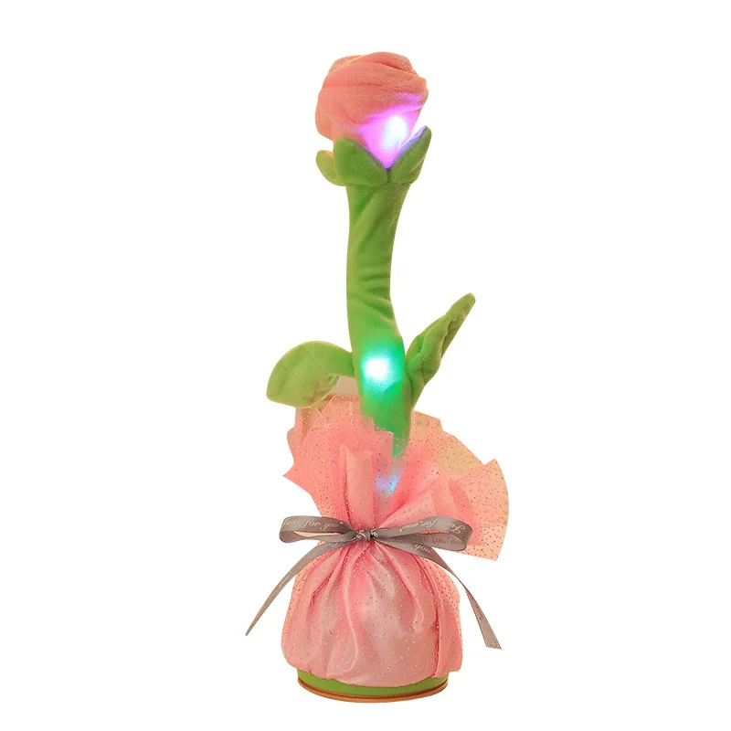 YIWU AULLAN Plush  Dancing Cactus Toy Talking Singing  Electric Growing Rose Stuffed  Dancing Flower
