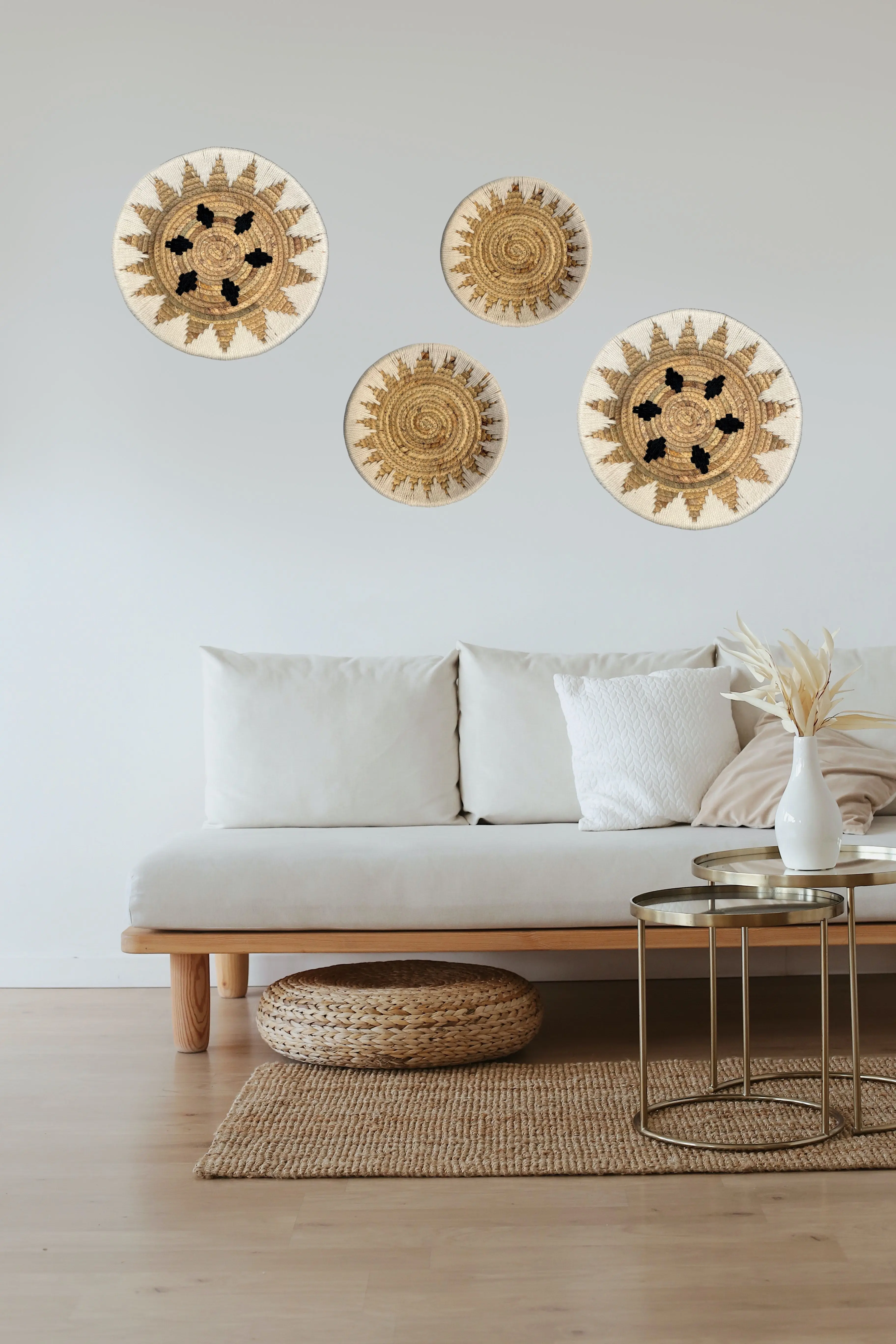 Boho Wall Hanging Plate from Vietnam Eco-friendly Hand-woven Plate with Cotton Yarn Decoration for Home Decor Wedding - OEM/ODM