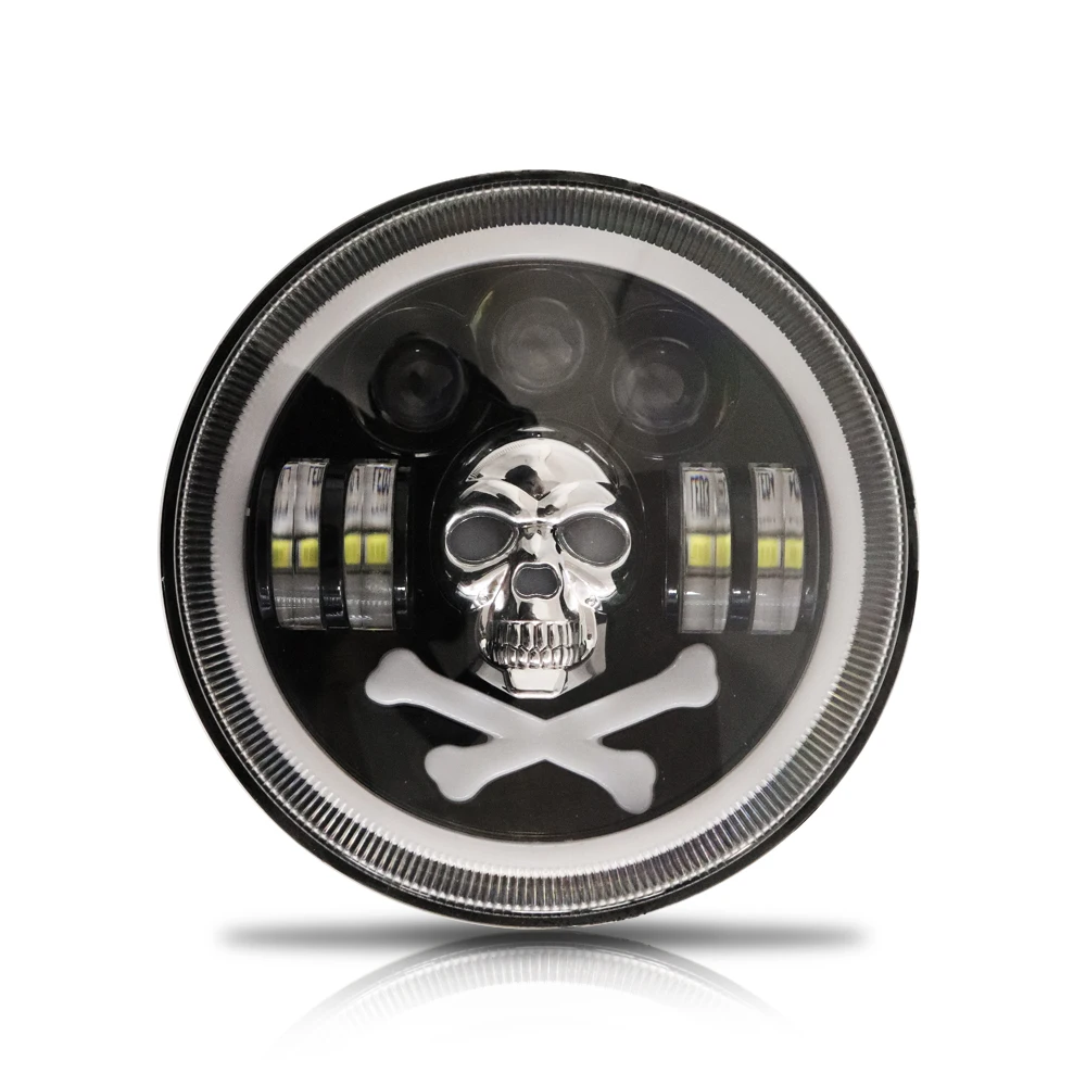 2021 MOXI  Truck Projector offroad Angel eye ip68  High Low Flashing Car Round 50W  12V-30v 7 inch Led Working Light