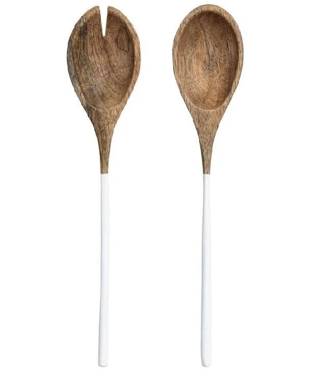 Wooden Salad Server S/2 Manufacturer of Natural Mango Wood Salad Server Handmade Wooden Cutlery