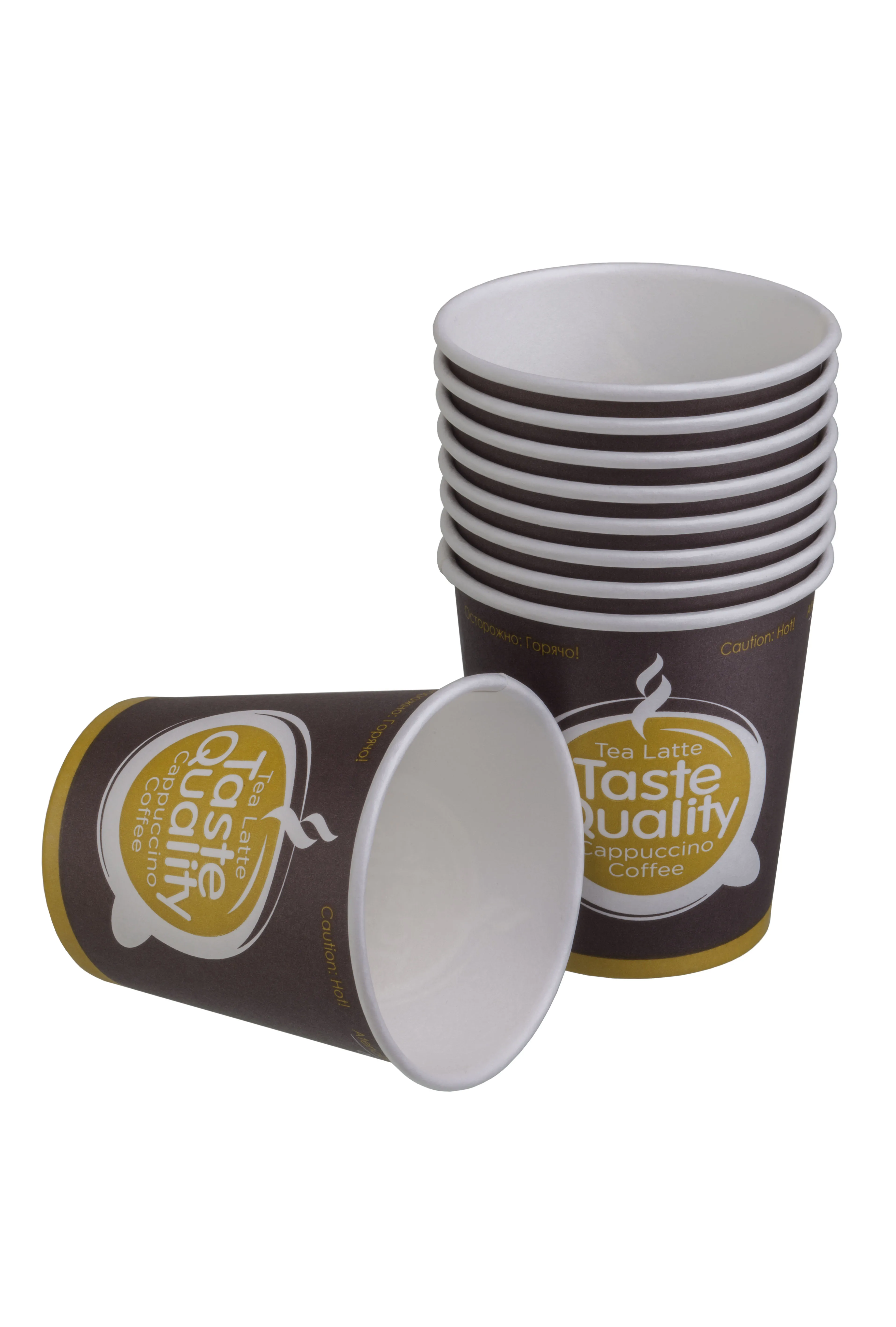 Disposable Single Wall Paper Cup Total Black 100 ml 4 Oz Coffee Paper Cup Custom Printed Paper Cups