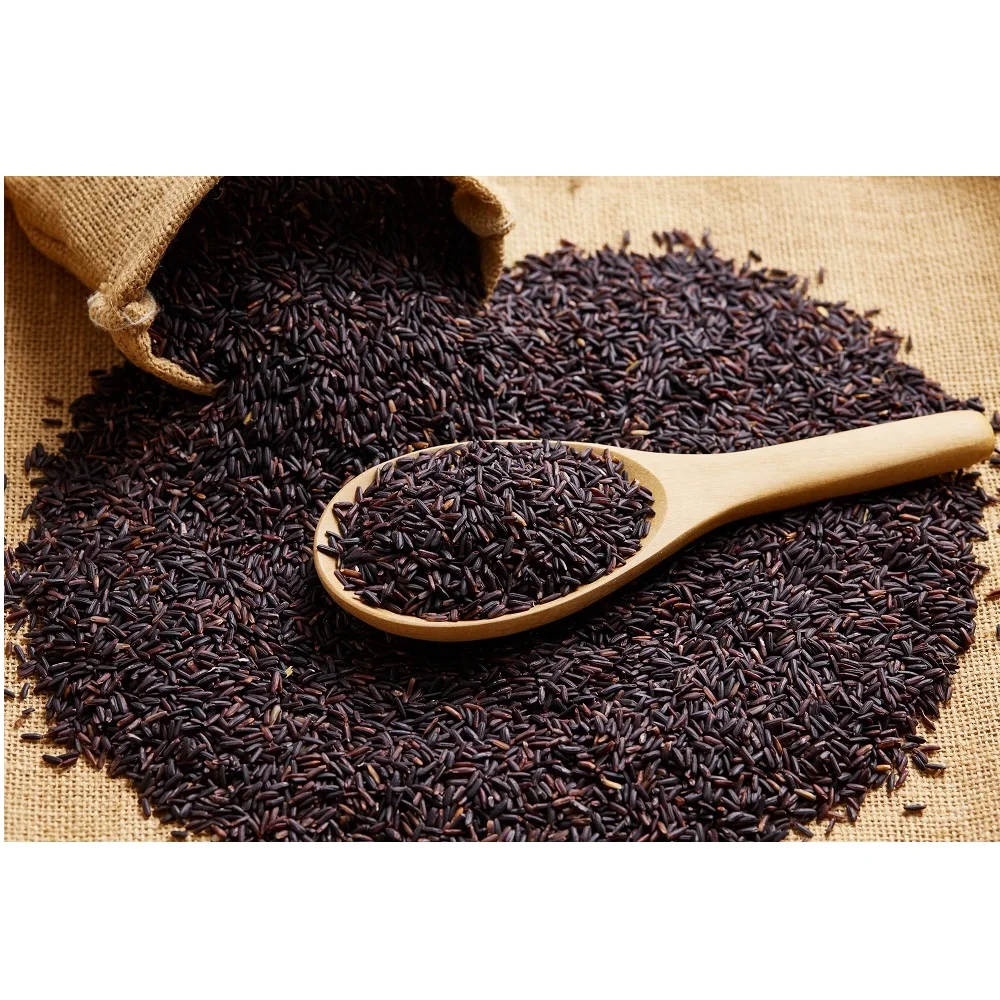 Dried Organic Thai Long-Grain Aromatic Rice Berry Black Rice in PP Woven Bags Packaging