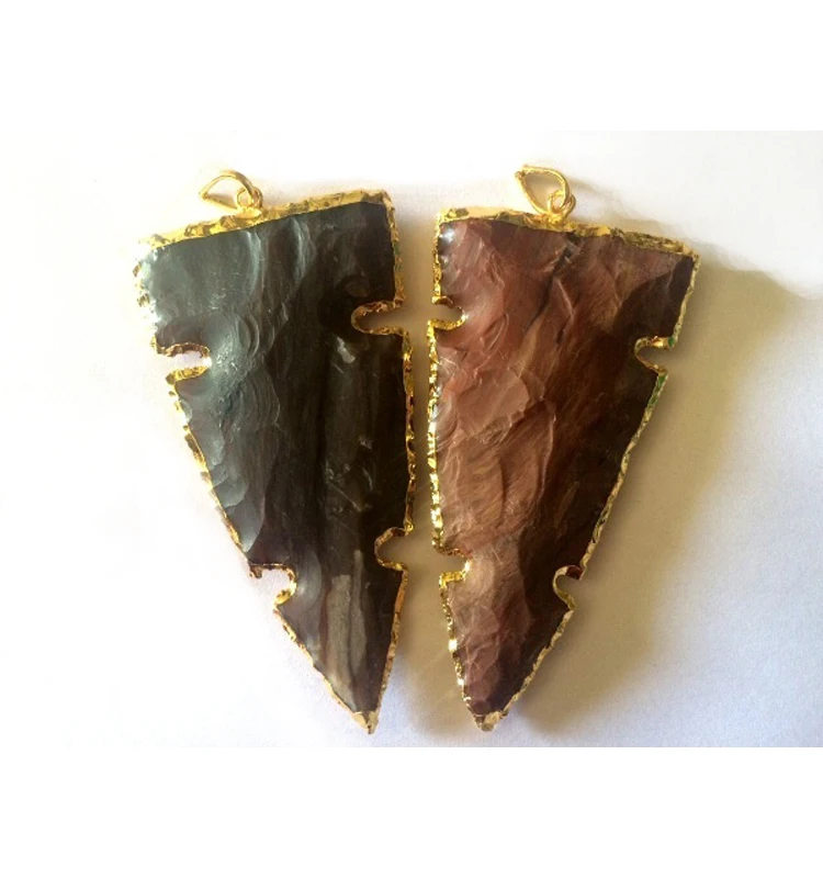 
 Подвеска из агата, необычная яшма особой формы, гальванизированная подвеска, дизайн 4, оптовая продажа, подвеска в форме стрелы из драгоценного камня для продажи  