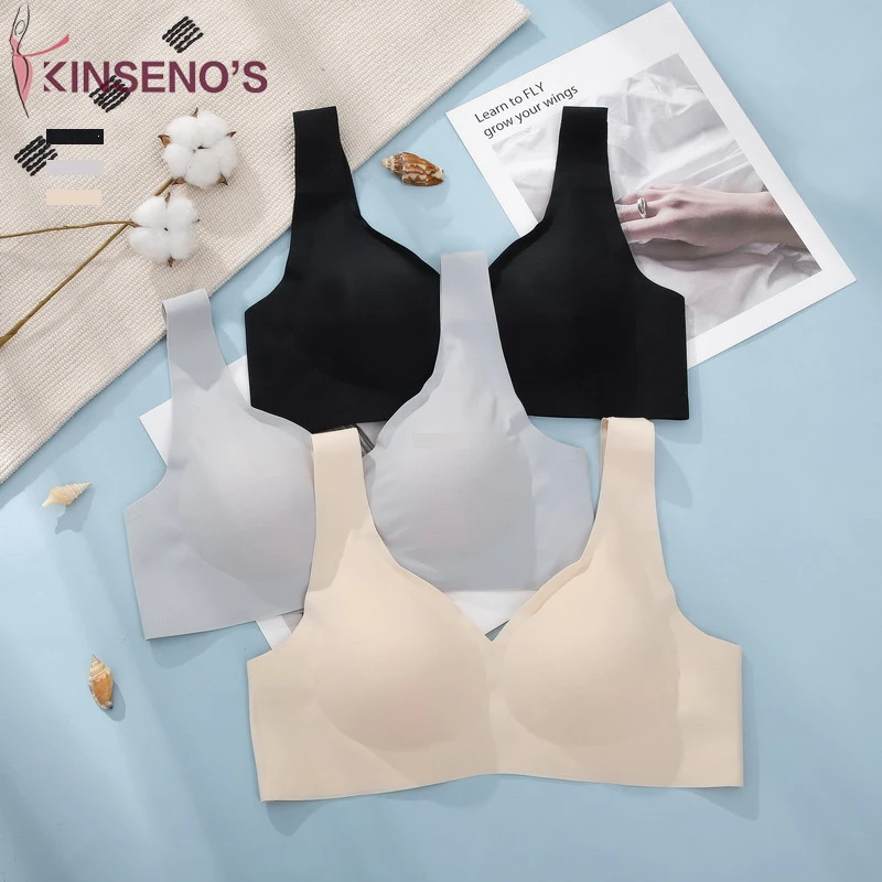 Wholesale High Quality Thai Latex Silk Back Closure Women Wireless Seamless Sports Bra