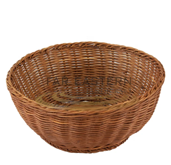 Round rattan wicker rattan basket for fruits bread made in Vietnam