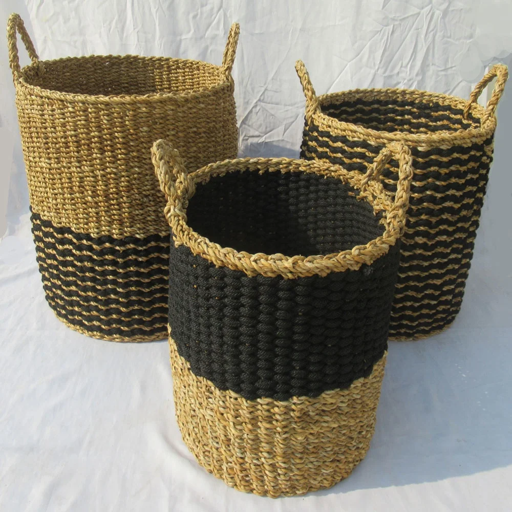 Best quality customized products of seagrass eco-friendly handmade Cheap Price Round Cylinder with Handle