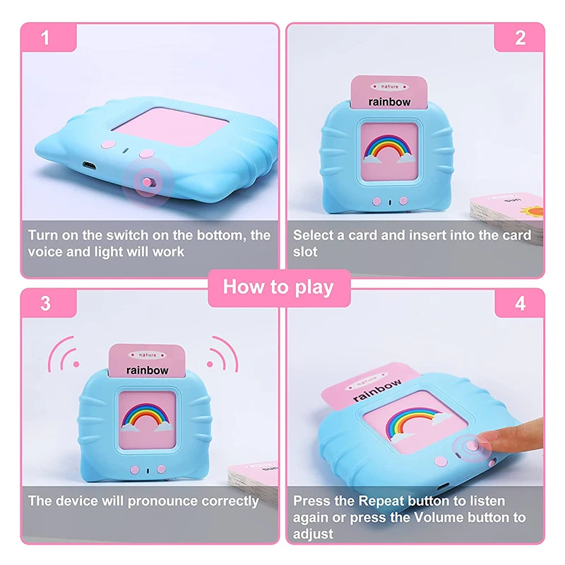 Флэш-карты Обучающие игрушки развивающие игрушки для малышей говорящий звуковой флэш-карты для От 1 до 6 лет слушать и учиться