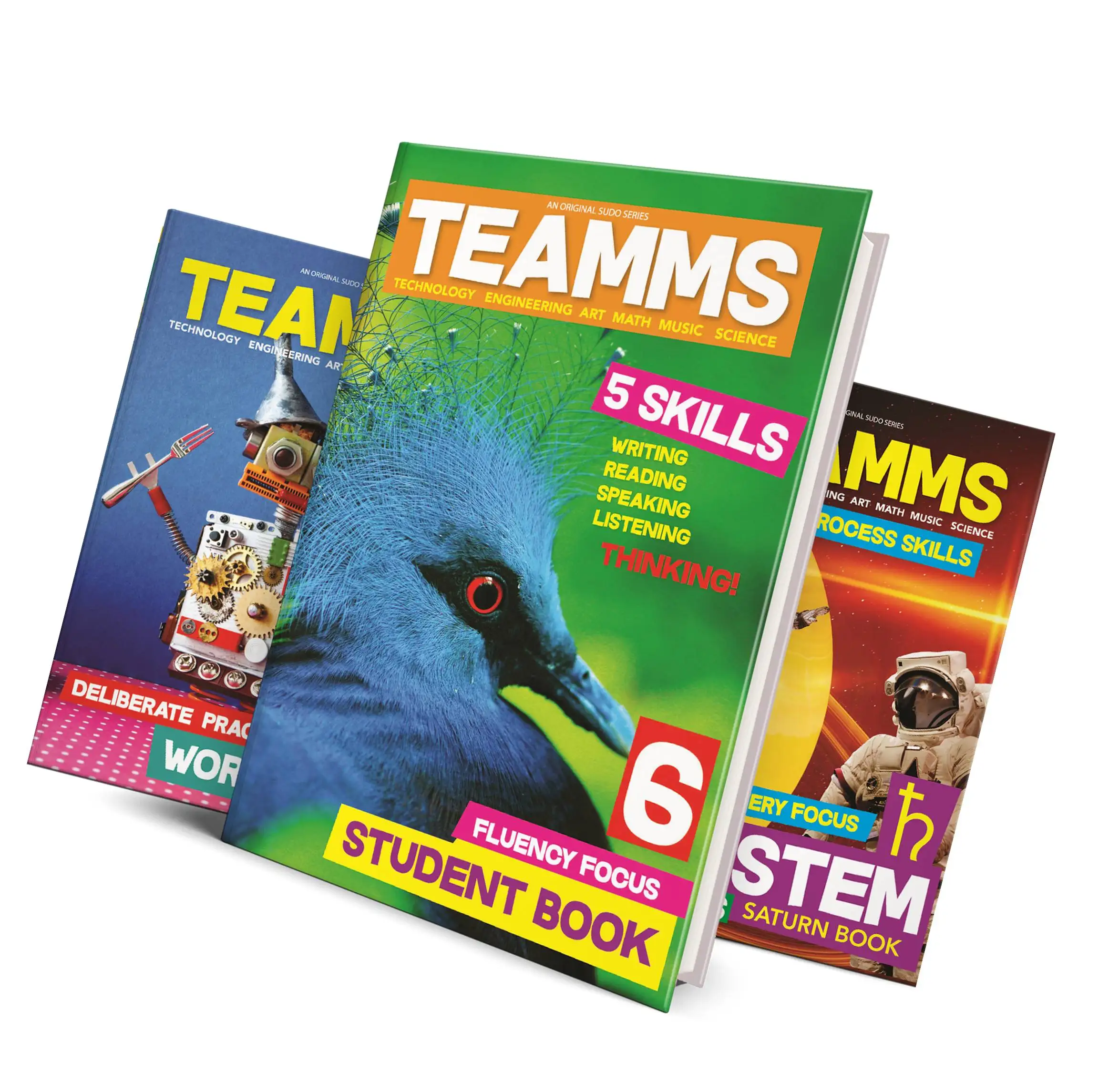 TEAMMS Level 6 (Student Book+Workbook+STEM Book) Children Language Learning English Books for Elementary Students