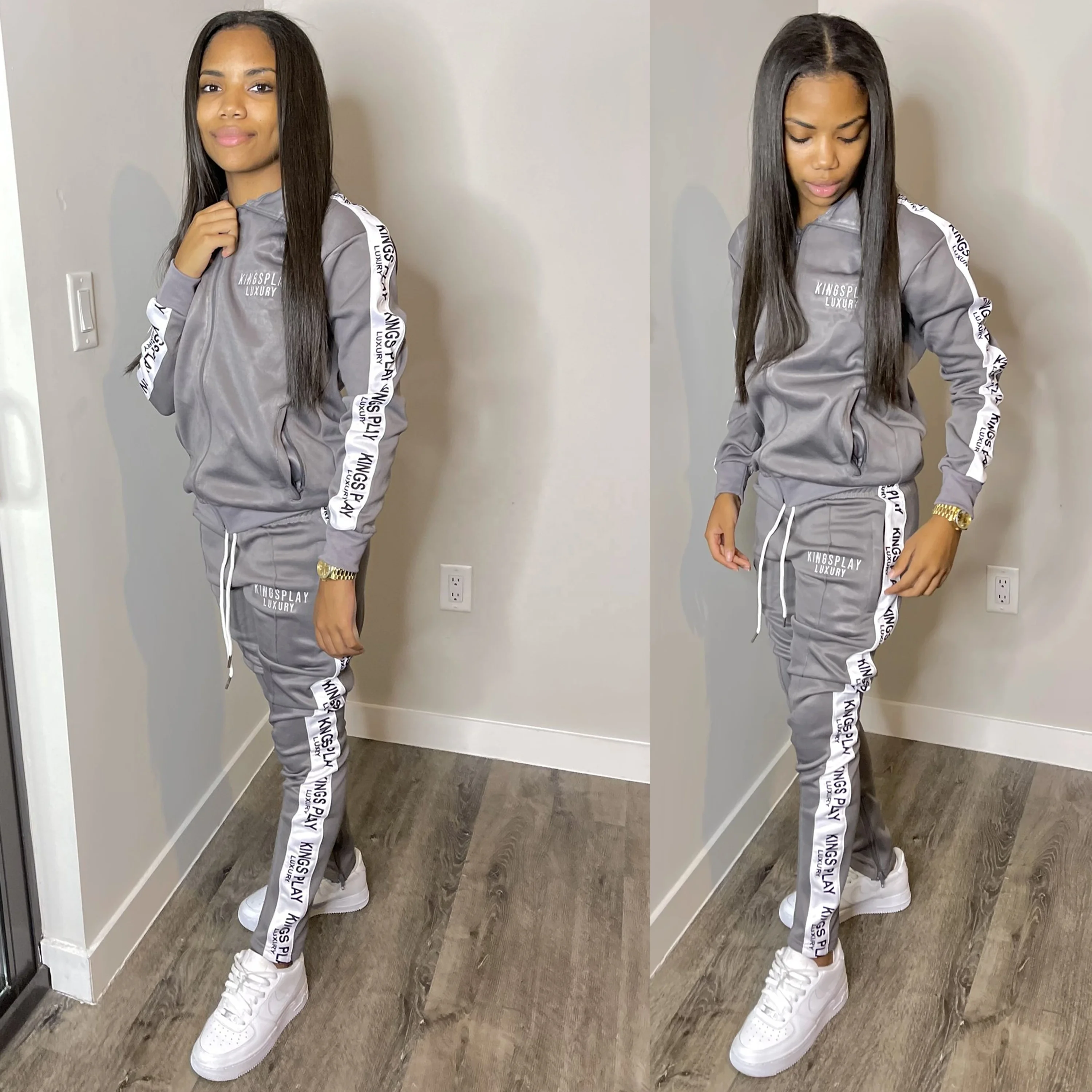 High Quality Custom Unisex Tracksuits with Side Strips custom set Workout for men Wholesale Customize tracksuit women Sweatsuit