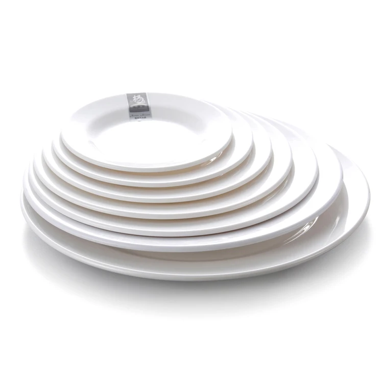 bulk sale price unbreakable white round restaurant melamine dish plate