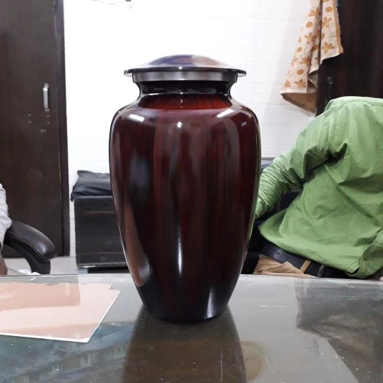 Wooden Finish Aluminum Cremation Urn
