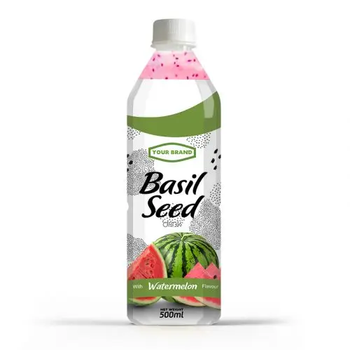 Special Rate Vietnam Leading Beverage Company Fresh Fruit Canned Watermelon Juice Drink with Basil/Chia Seed