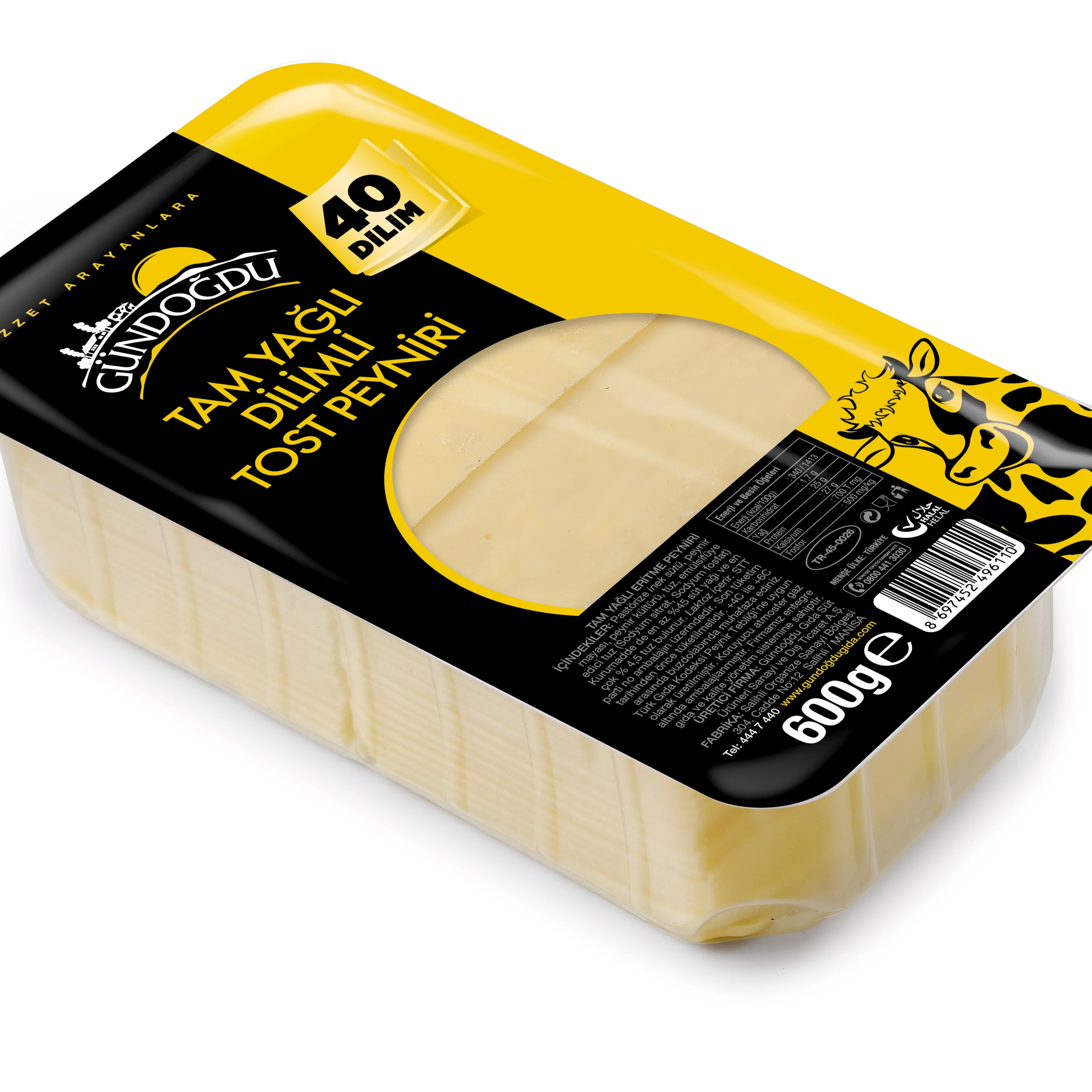 
High Quality Full-Fat Kaskaval Cheese Sliced 600gr 