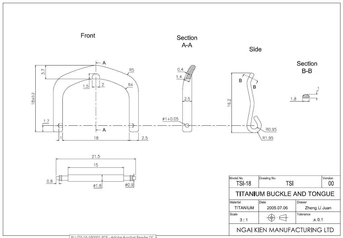 2021 Most Popular Titanium Alloy Modern Buckle Watch Band Stainless Steel Spring Bar Fits 18mm Watch Strap Light Weight