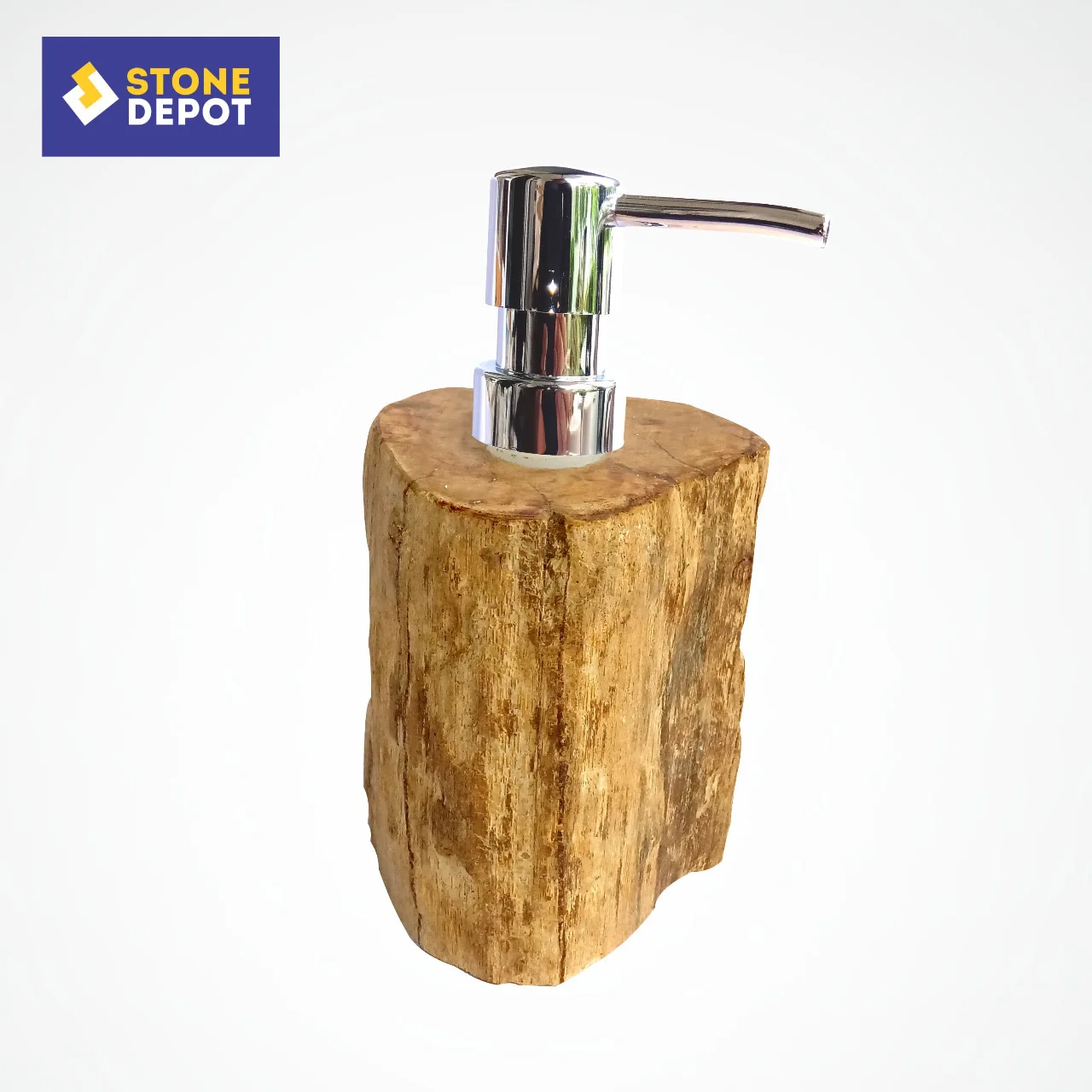 Petrified Wood Stone Soap Dispenser Liquid - Bali Petrified Fossil Wood Stone Soap Dispenser for Hotel