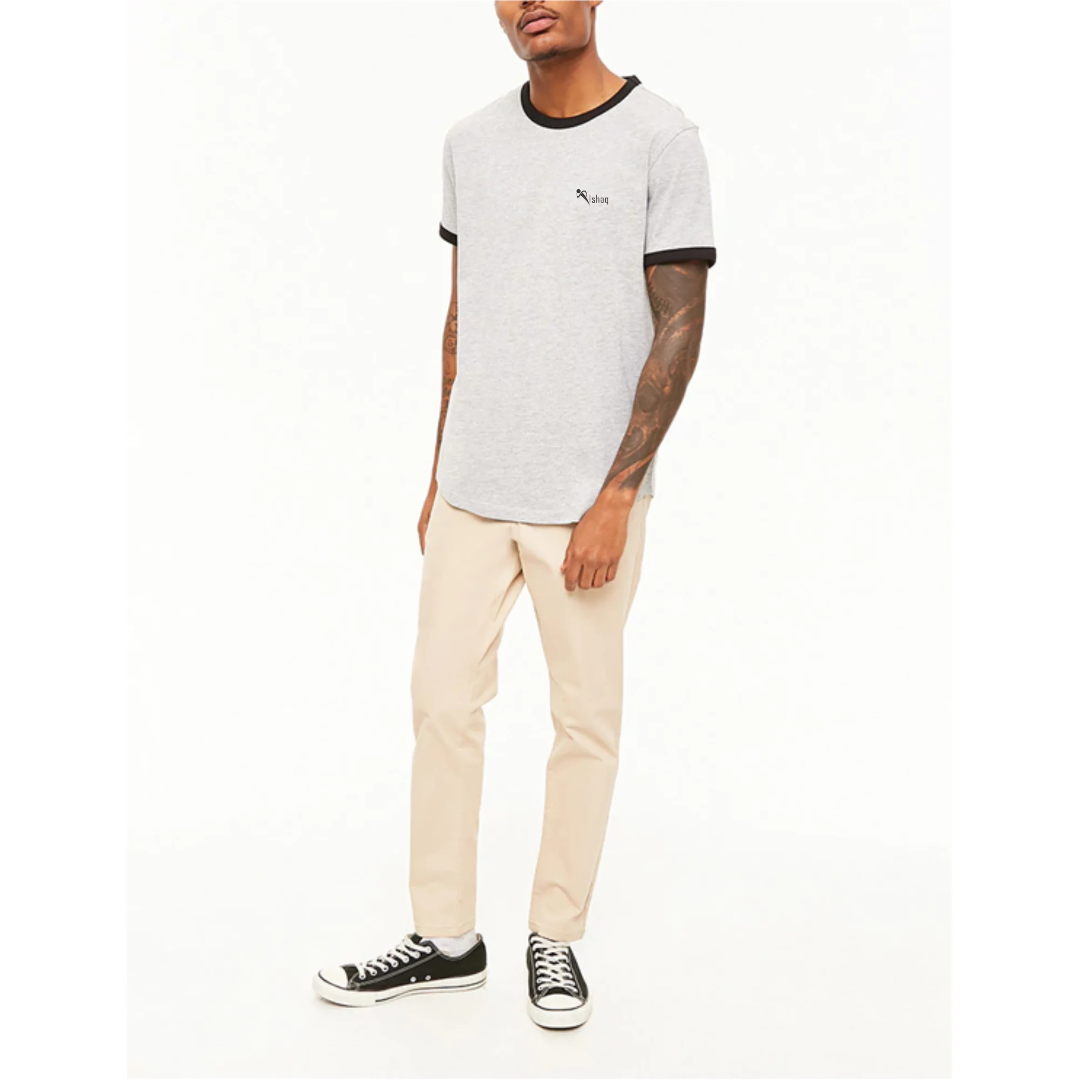 Потрясающая коническая футболка для взрослых однотонная мужская с круглым низом