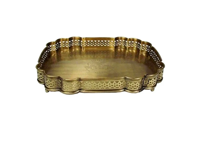 towel put in tray from manufacturer from india anticqe & Nickel and antique two tone color for impression tie tray for table