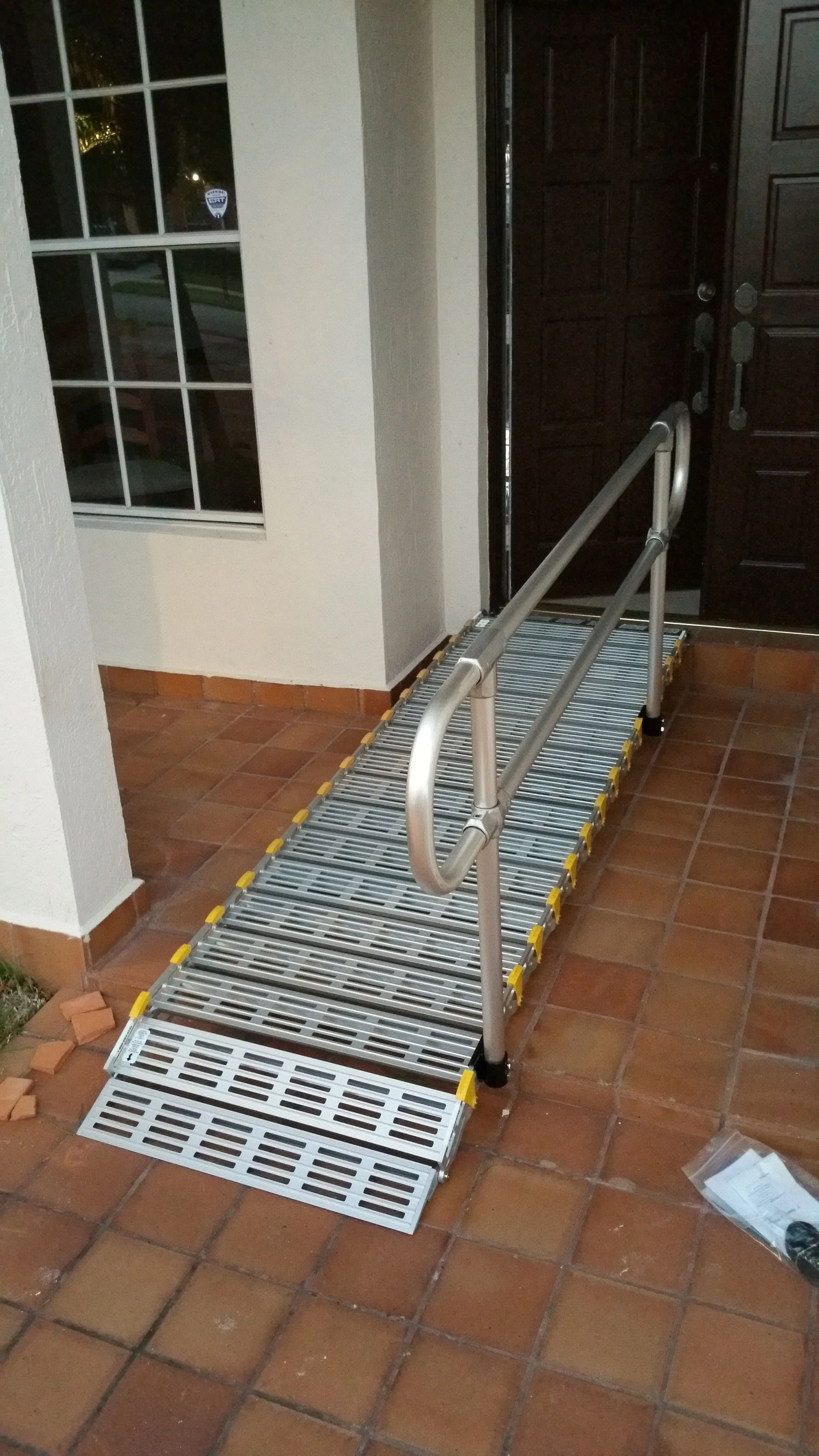 Roll-A-Ramp Modular Ramp System 36 Inch Wide Two Sides Handrail Straight-End