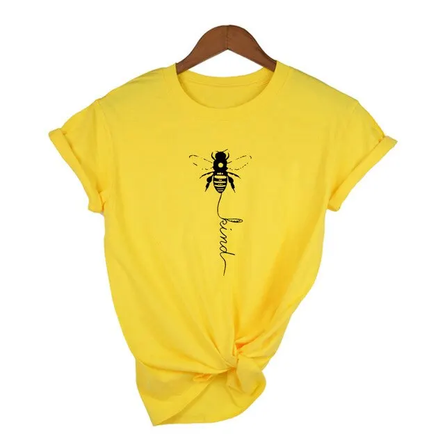 Customize women Honey bee funny sarcastic print Round Neck Wholesale Let it Bee customized T shirts