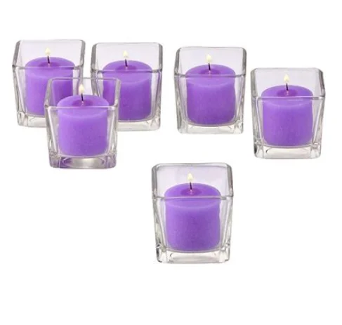 home decor empty square glass candle jars