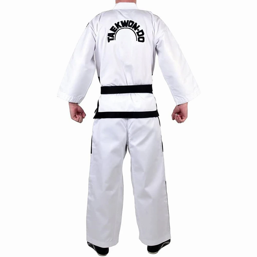 Martial Arts Karate Uniforms Drawstring Closure Taekwondo Uniform for Kids & Adult Lightweight Student Taekwondo Suit with Belt