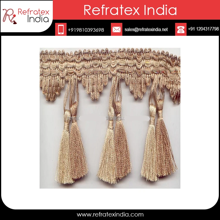 High Quality Tassel Fringe for Home Decoration Bulk Supplier And Manufacture By Refratex India Made in India for Best Quality An