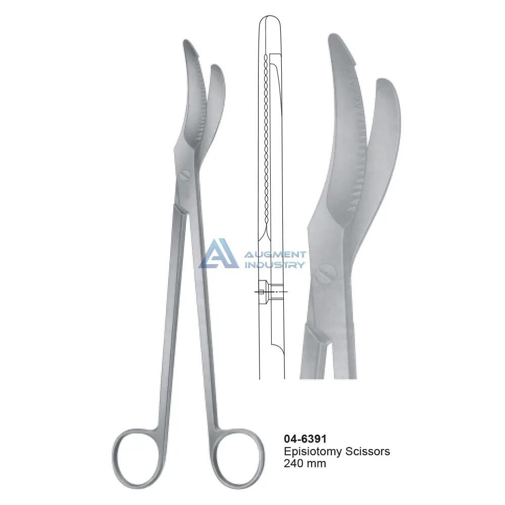 Ножницы для Episiotomy с зубцами, изогнутые, 240 мм, из нержавеющей стали, ножницы для пупного шнура, акушерский зажим для пупного шнура