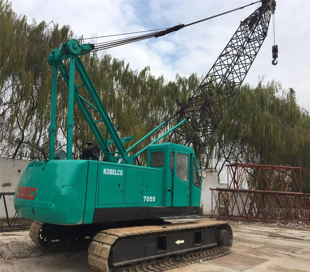 Used Japanese 55ton Crawler Crane /Kobelco 55 ton 80ton Crawler Crane 7055 for sale