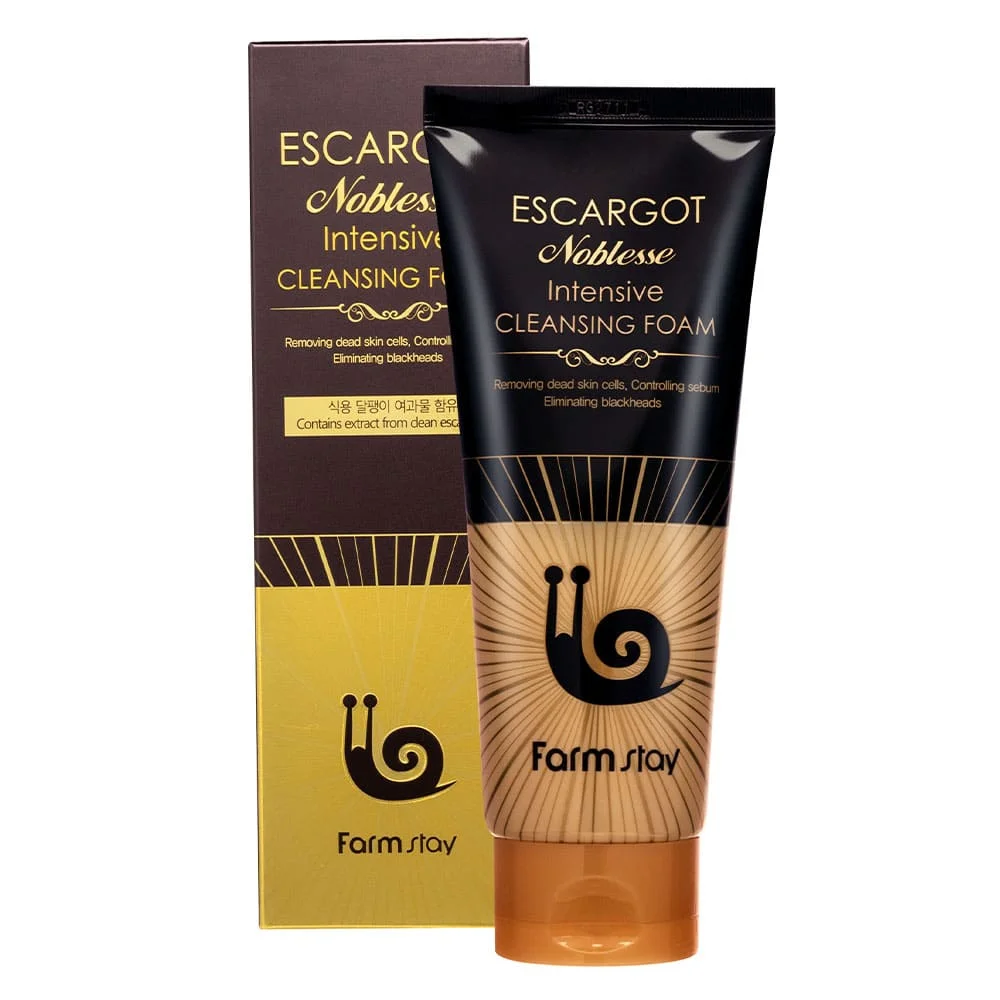 FARMSTAY ESCARGOT NOBLESSE INTENSIVE CLEANSING FOAM  - made in Korea Cosmetic - Pore Cleaner  DEEP CLEANSING Moisturizer