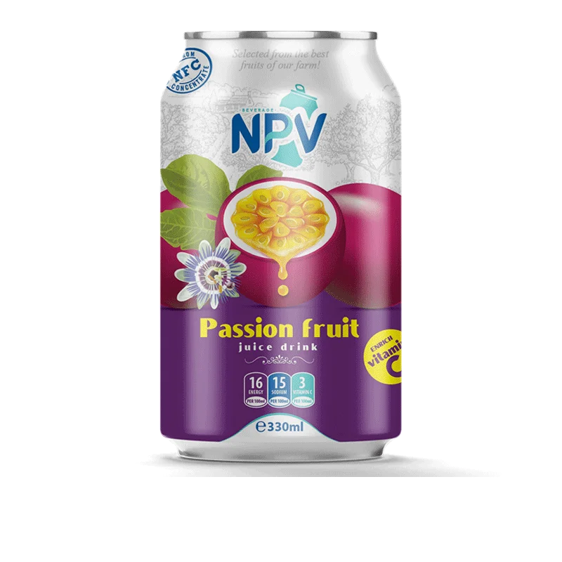 OEM  NPV Brand  330ml Private Label Passion  Fruit Juice Vietnam  NPV Brand  Natural Taste MOQ 200 Trays