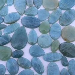 AAA Grade 100% Natural Aquamarine March Birthstone Cabochon Royal Quality Jewelry Making Gemstone