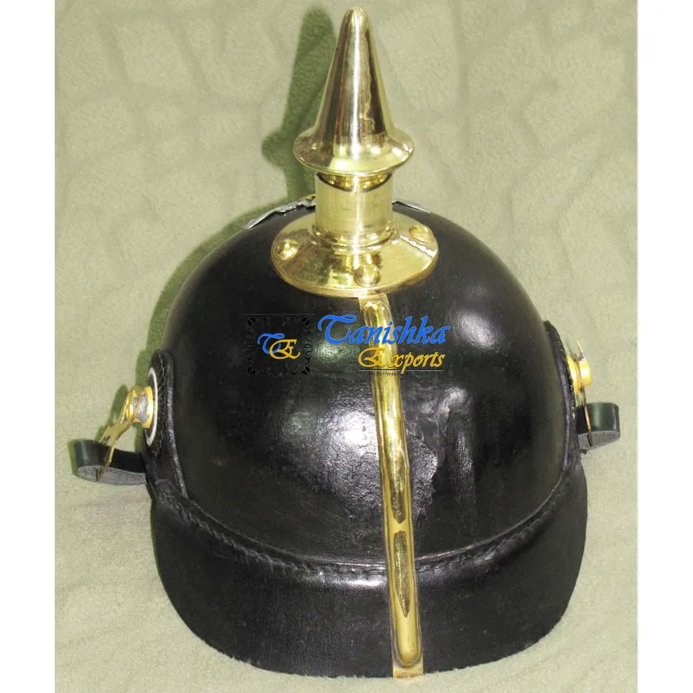 Handicraft Leather Helmet Pickelhaube Helmet German Helmet