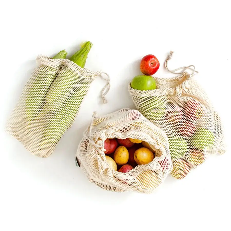 Latest price Organic Cotton mesh bag mesh carry bag fruit bag Made in Vietnam