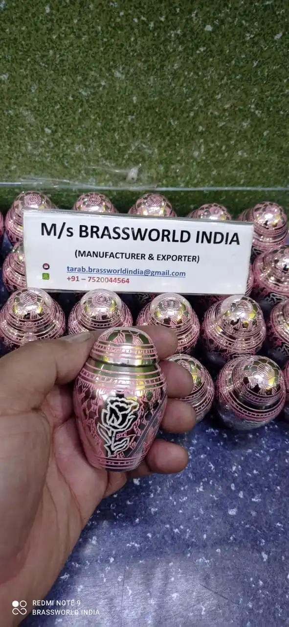 home decorative keepsake cremation urn for human ashes Brassworld India