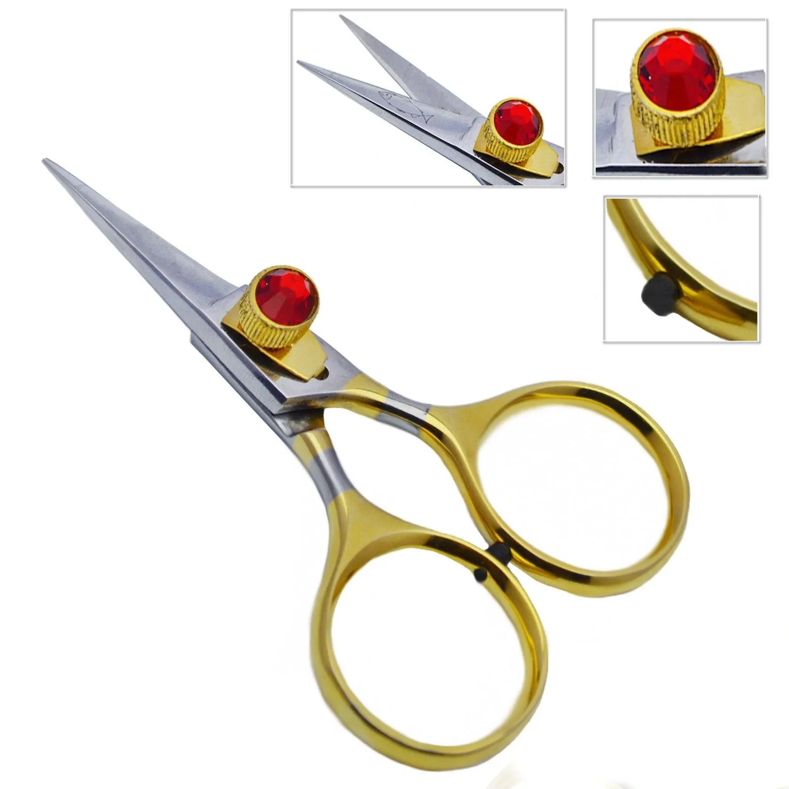 Набор инструментов для хирургической рыбалки 5 предметов ножницы вязания мушек Золотое кольцо камень из нержавеющей стали CE и красный синий белый зеленый фиолетовый