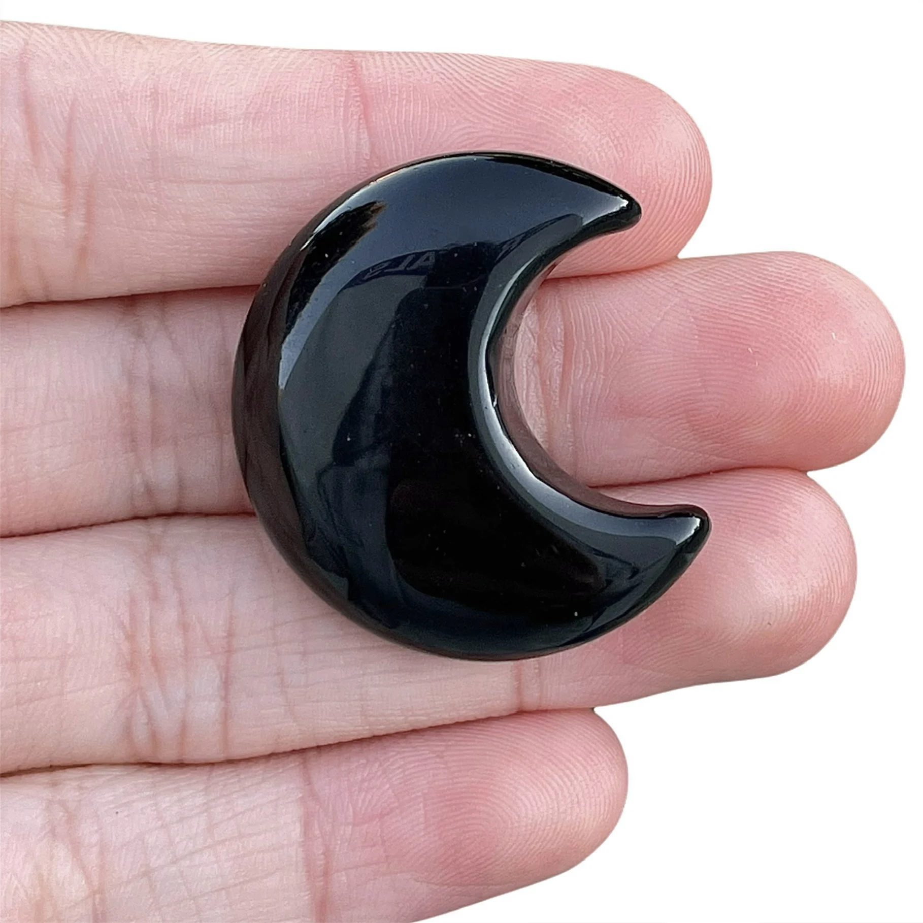 Gemstone Black obsidian crystal  moon:blck obsidian moon:agate mooon:crystal healing stone:home decoration:crafts:agate:craft