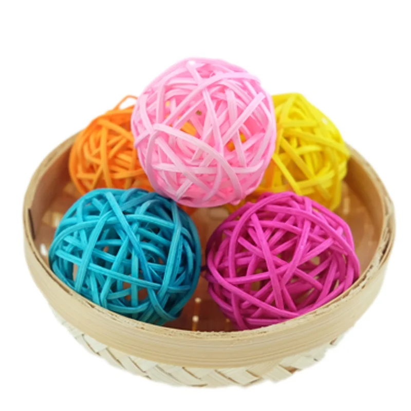 Colorful Natural Wicker Rattan Decoration Balls Christmas Ornaments