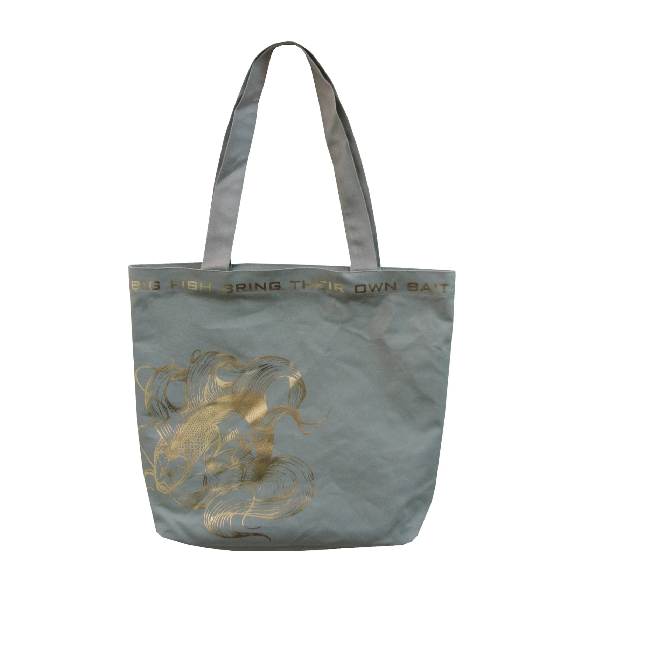 indian Custom Logo Printed 9.5 Oz Fairtrade Certified Plain Cotton Canvas Tote Shopping Bag with Strong Handle