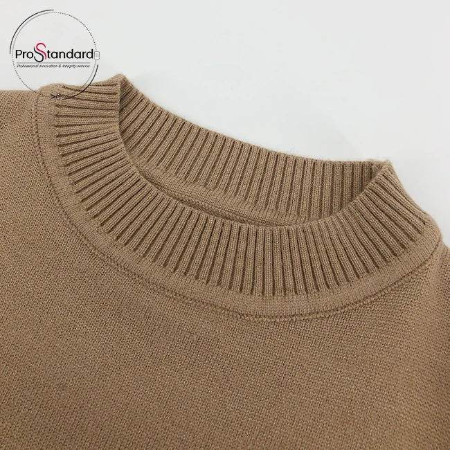 
Fashion Clothing Rib Collar Side Cable Stitch Long Sleeve Sweater Knitted Top for Kid 