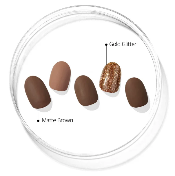 N Mahogany nails  Semi-cured gel nail sticker korea