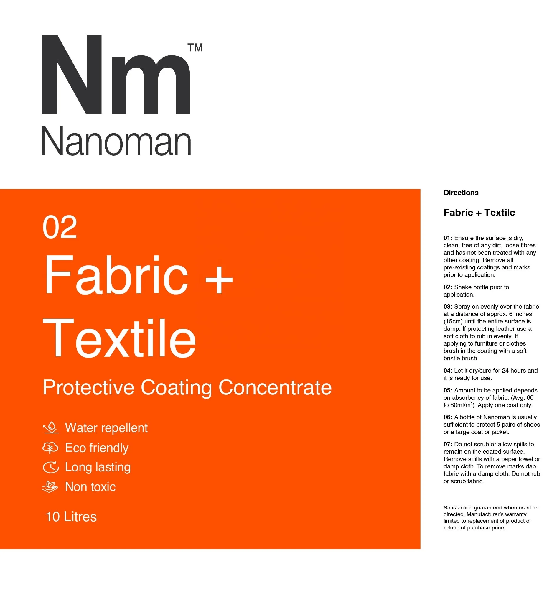 
Nanoman - Fabric and Textile Super Durable Hydrophobic Stain Repelling Nano Coating For Shoes And Other Fabric Items <span style=